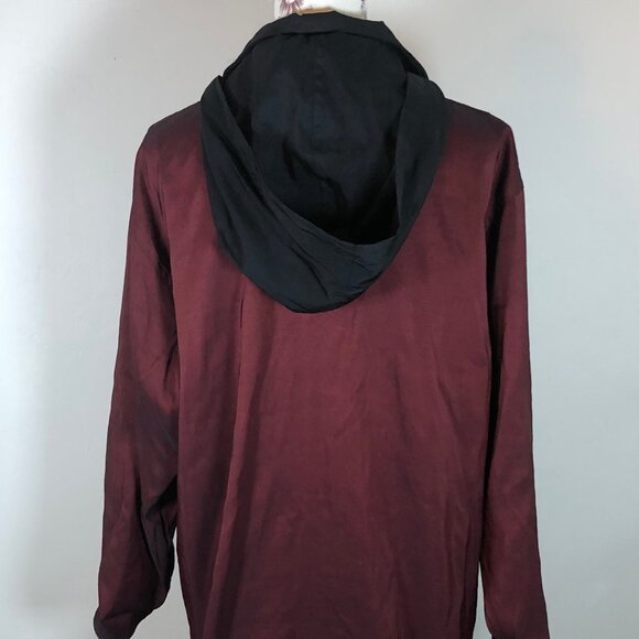 Vintage Reversible Zip-Up Coat — Burgundy & Black, Classic Minimalist Style - Picture 9 of 16